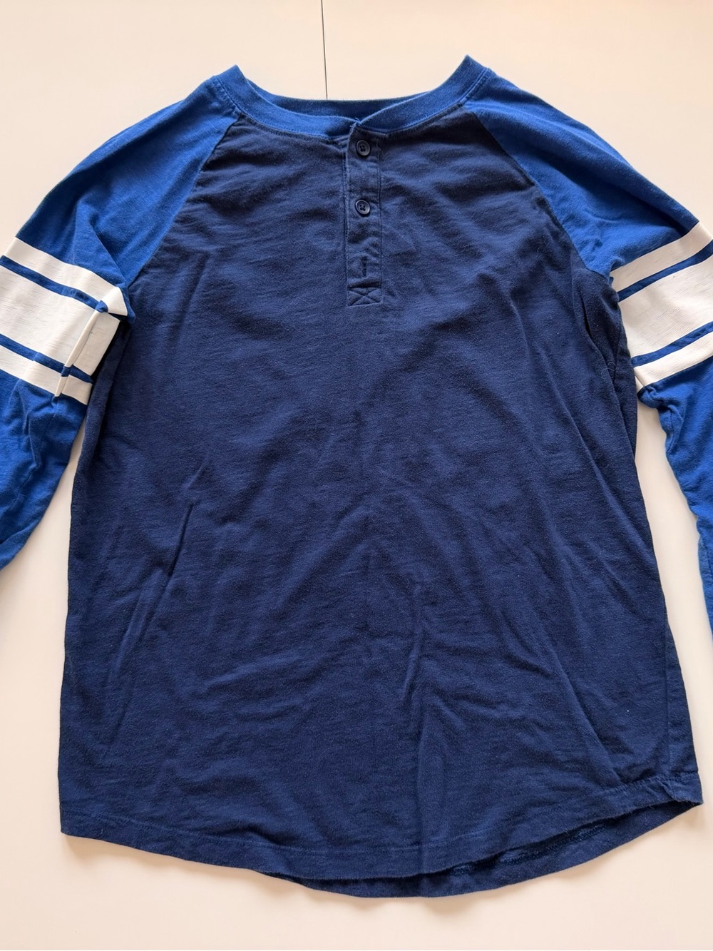 Hanna Andersson - Retro Baseball Tee - Size 12 - Deep Blue Sea